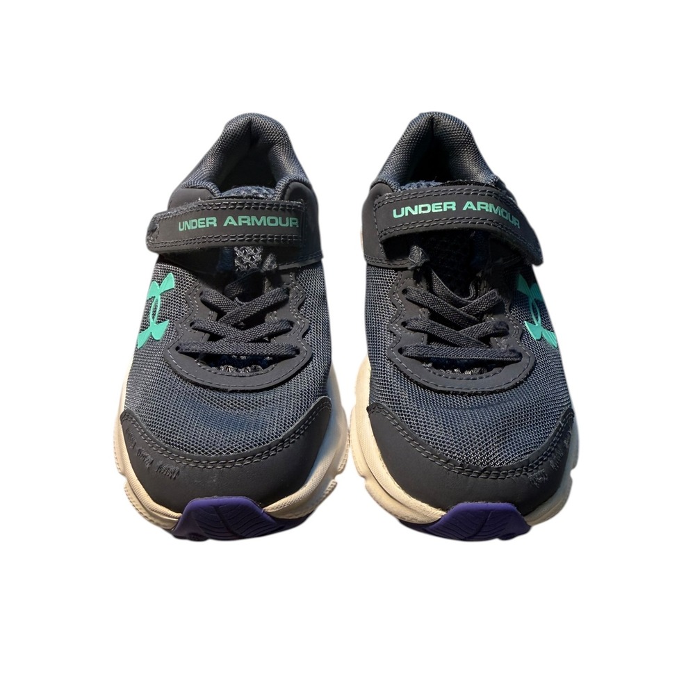Under Armour Charged Pursuit 3 Kids Gray Teal Running Shoes 3026190-044 Size 13K